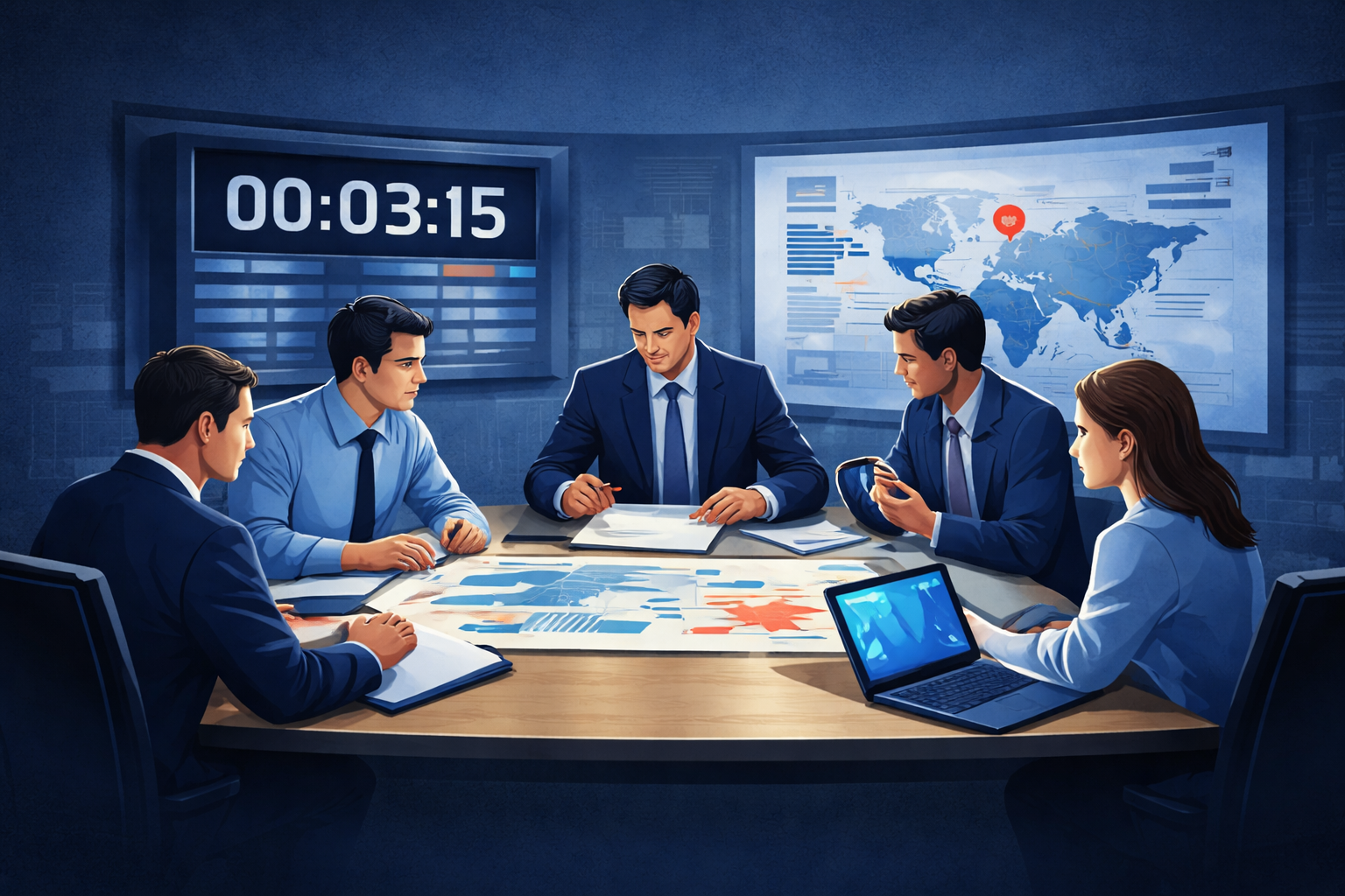 Crisis strategy session in progress