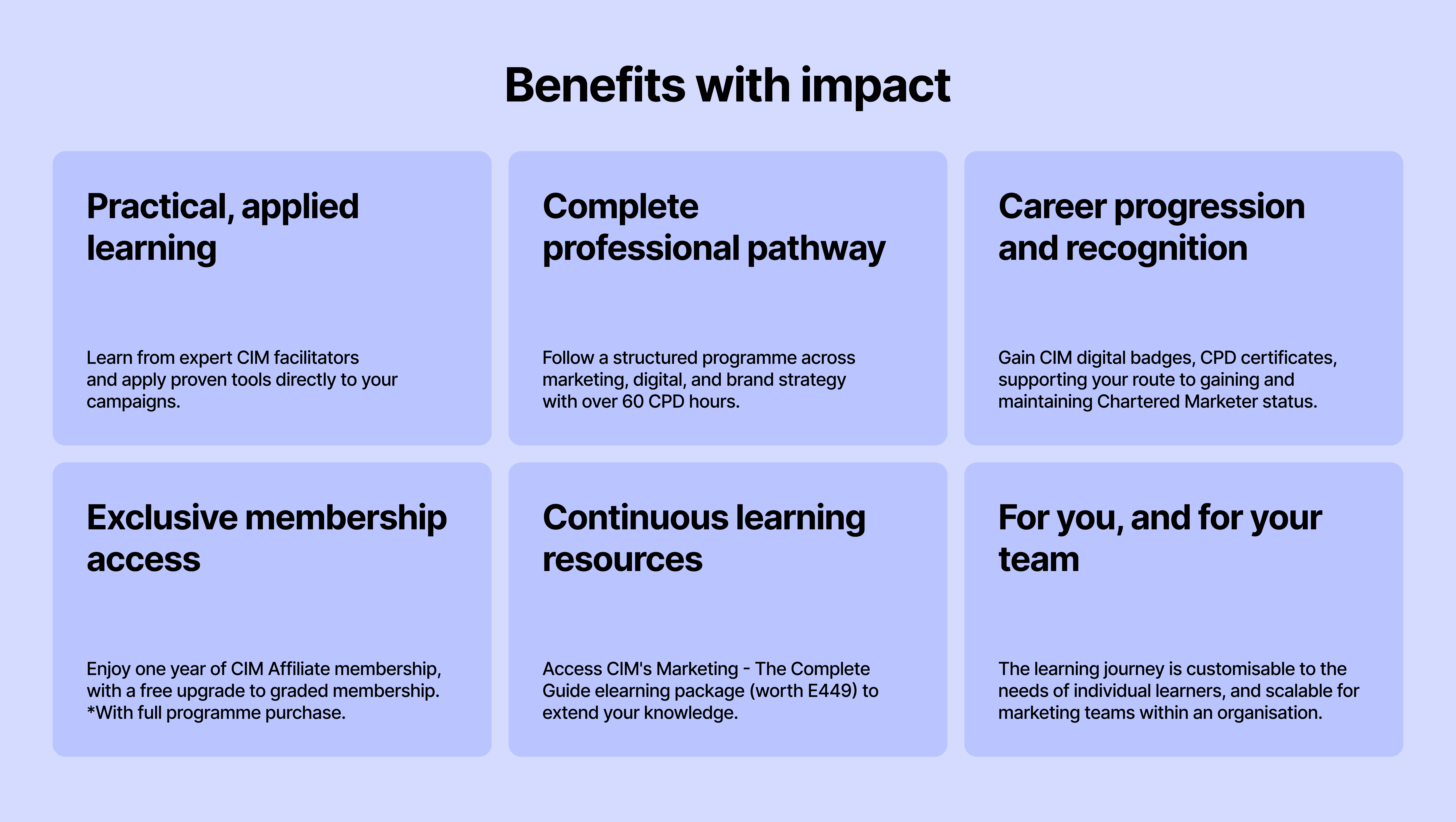 Benefits with impact